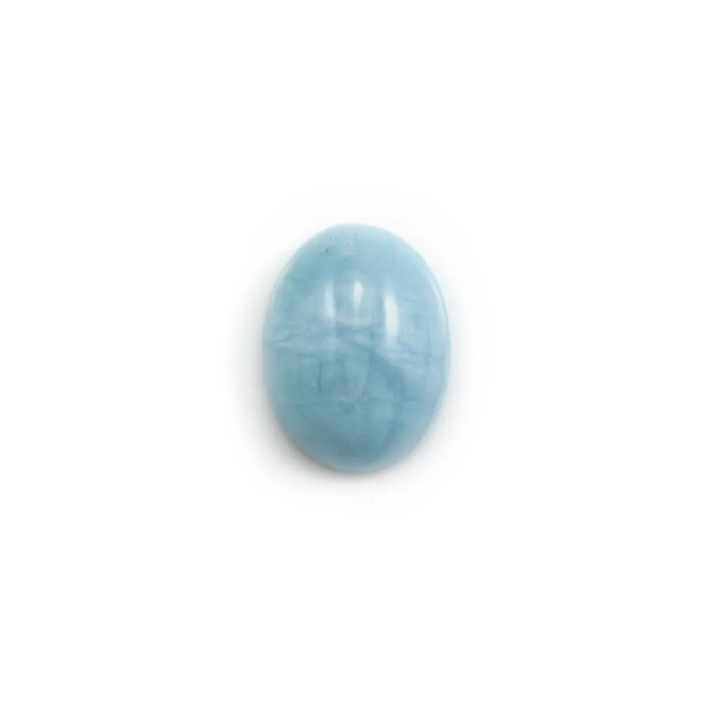 Cabochon d'aigue marine, de forme ovale, mesurant 12x16mm x 1pc