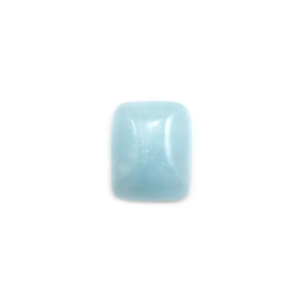 Cabochon aigue marine,en forme de rectangle 8x10mm x 1pc