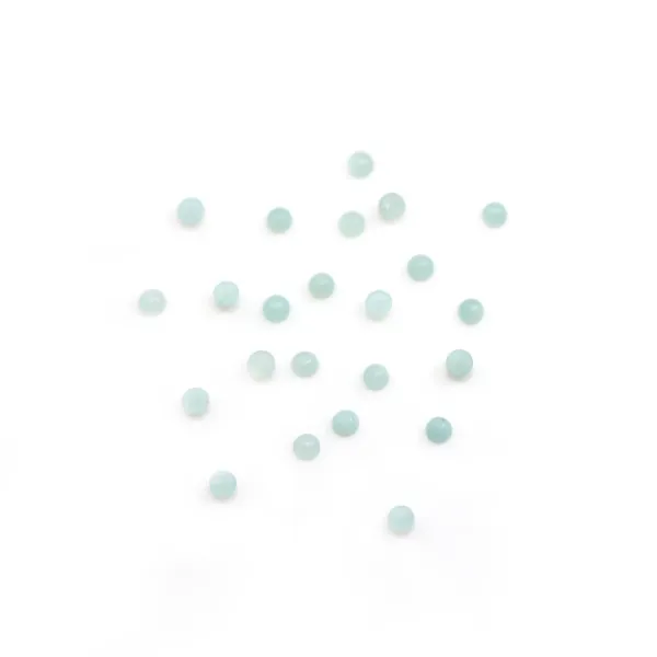 Blue cabochon of amazonite, in round shape, 3mm x 5 pcs