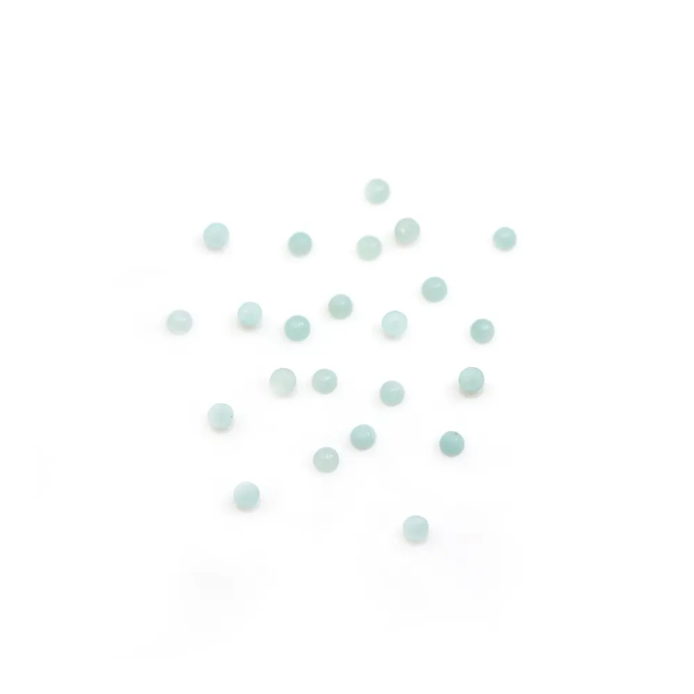 Cabochon bleu d'amazonite, de forme ronde, 2mm x 10pcs