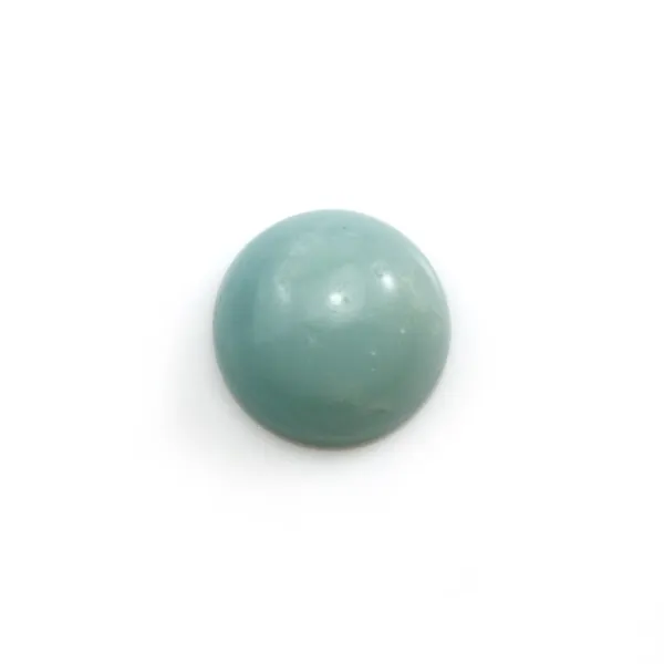 Blue cabochon of amazonite, in round shape, 3mm x 5 pcs