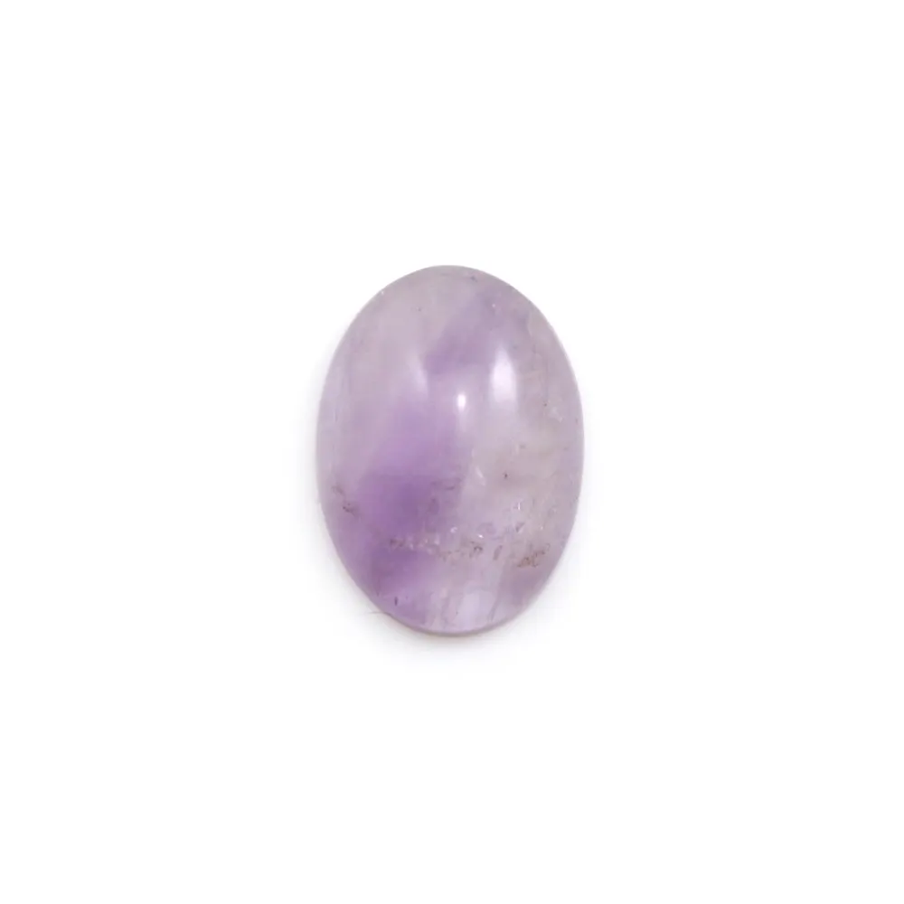 Cabochon d'améthyste claire, de forme ovale, 13x18mm x 1pc