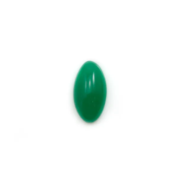 Cabochon d'aventurine verte, qualité A+, de forme ovale pointue, 5x10mm x 1pc