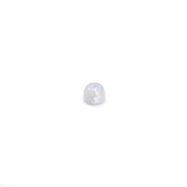 Cabochon de calcédoine bleu, de forme ronde, 3mm x 4pcs