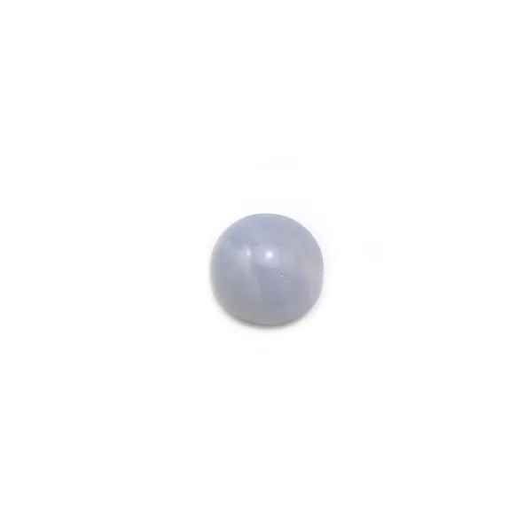 Cabochon de calcédoine bleu, de forme ronde, 6mm x 4pcs