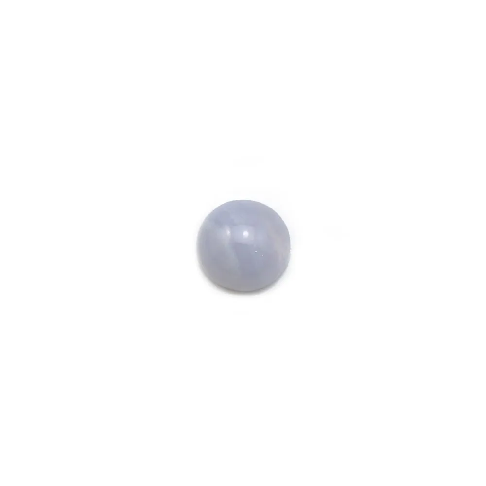 Cabochon de calcédoine bleu, de forme ronde, 6mm x 4pcs