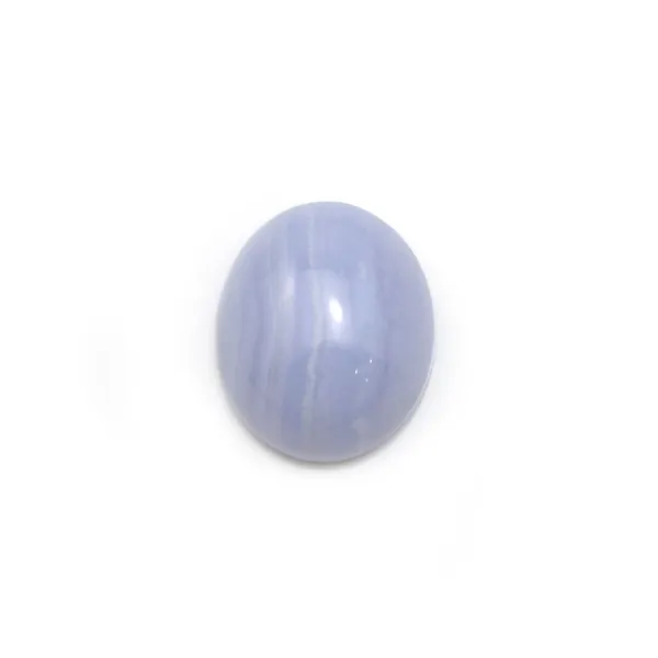 Cabochon de calcédoine bleu, de forme ovale, 10x12mm x 2pcs