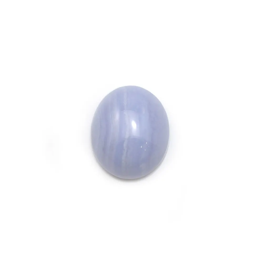 Cabochon de calcédoine bleu, de forme ovale, 10x12mm x 2pcs