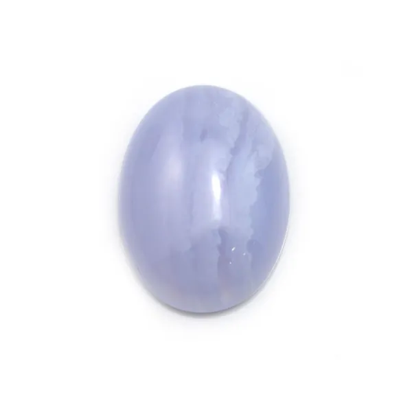 Cabochon de calcédoine bleu, de forme ovale, 12x16mm x 1pc