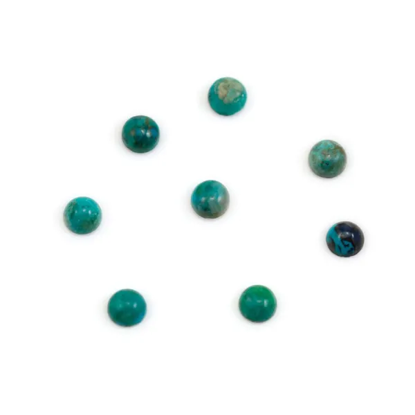 Cabochon chryscolle,en forme de rond 4mm x 2pcs