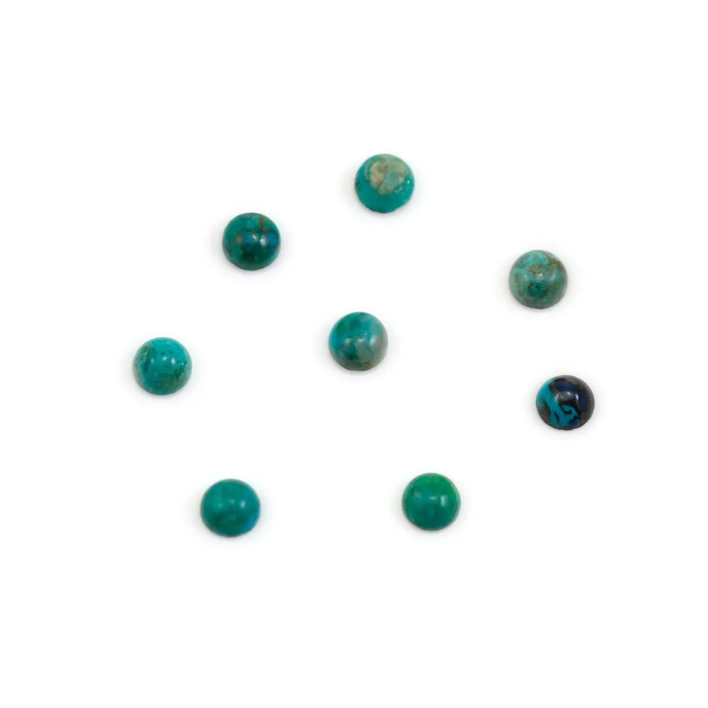 Cabochon chryscolle,en forme de rond 4mm x 2pcs