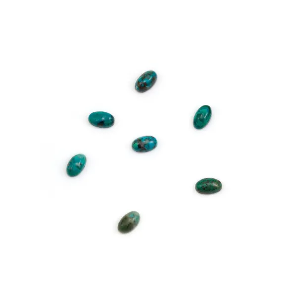 Cabochon chrysocolle,en forme de ovale 3x5mm x 2pcs