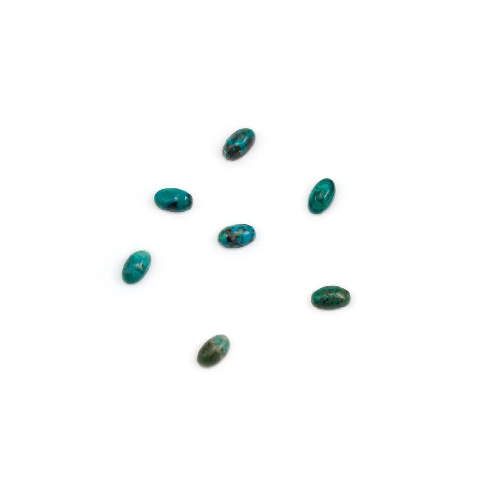Cabochon chrysocolle,en forme de ovale 3x5mm x 2pcs