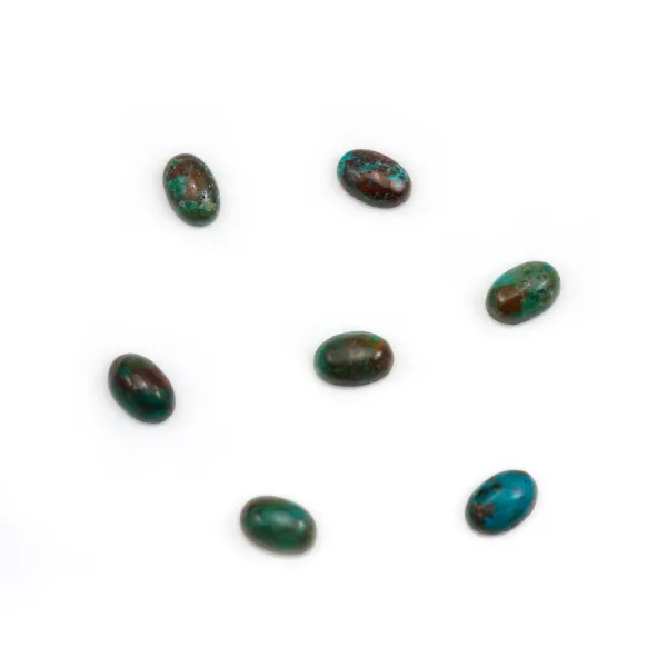 Cabochon chrysocolle,en forme de ovale 4x6mm x 2pcs
