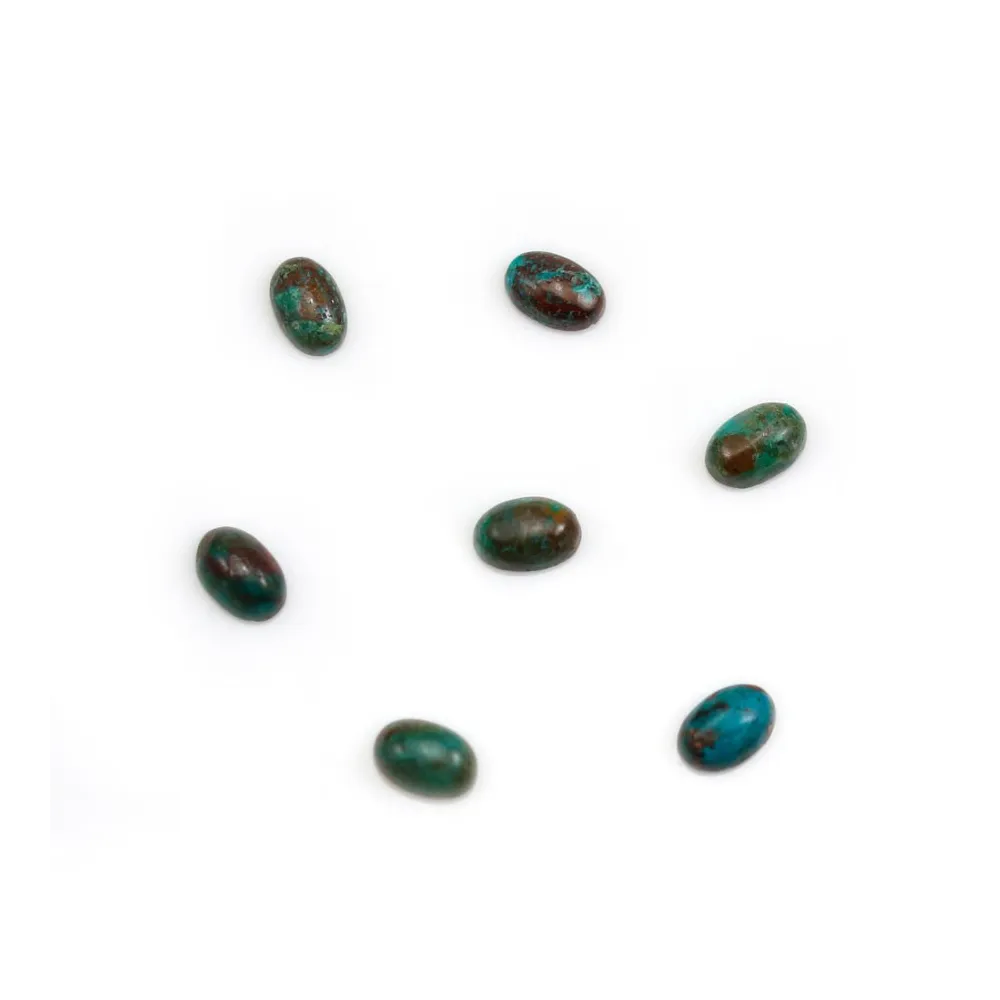 Cabochon chrysocolle,en forme de ovale 4x6mm x 2pcs