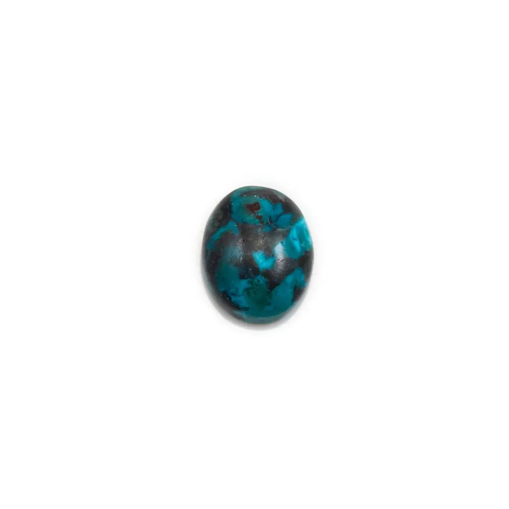 Cabochon chrysocolle,en forme de ovale 8x10mm x 1pc