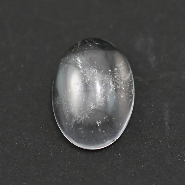 Cabochon de cristal de roche, de forme ovale, 13x18mm x 1pc