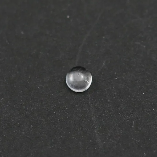 Cabochon of crystal rock, in round shape, 4mm x 4 pcs