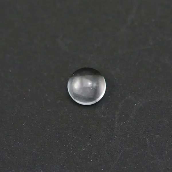 Cabochon cristal de roche rond-plat 6mm x 4pcs
