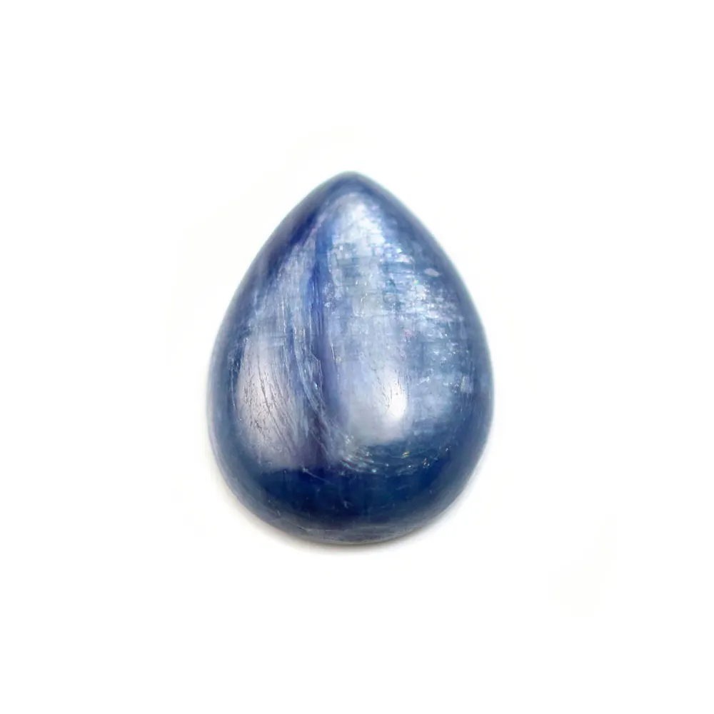 Cabochon cyanite goutte plate 15x20mm x 1pc
