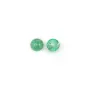 Cabochon d'émeraude de couleur verte, de forme ronde x1pc