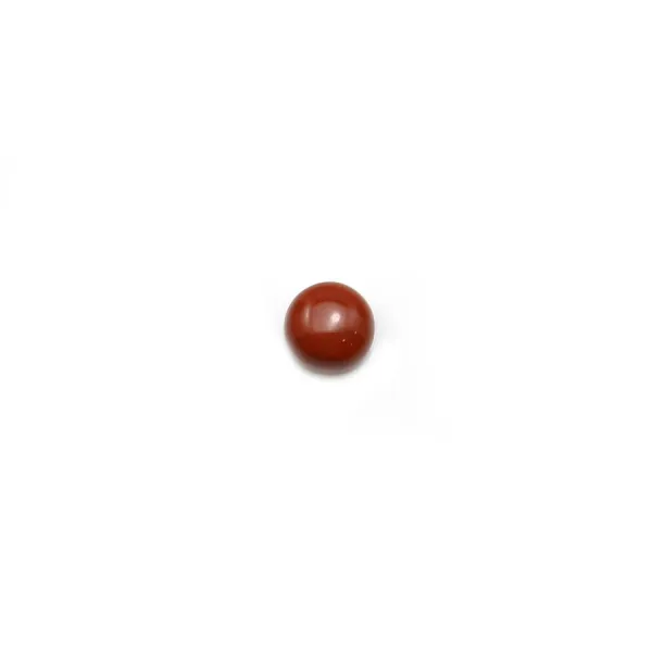 Cabochon de jaspe rouge, de forme ronde, 4mm x 4pcs