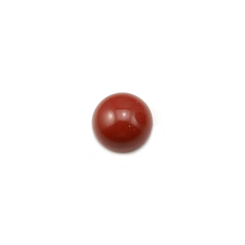 Red jasper cabochon, in round shape, 8mm x 4 pcs