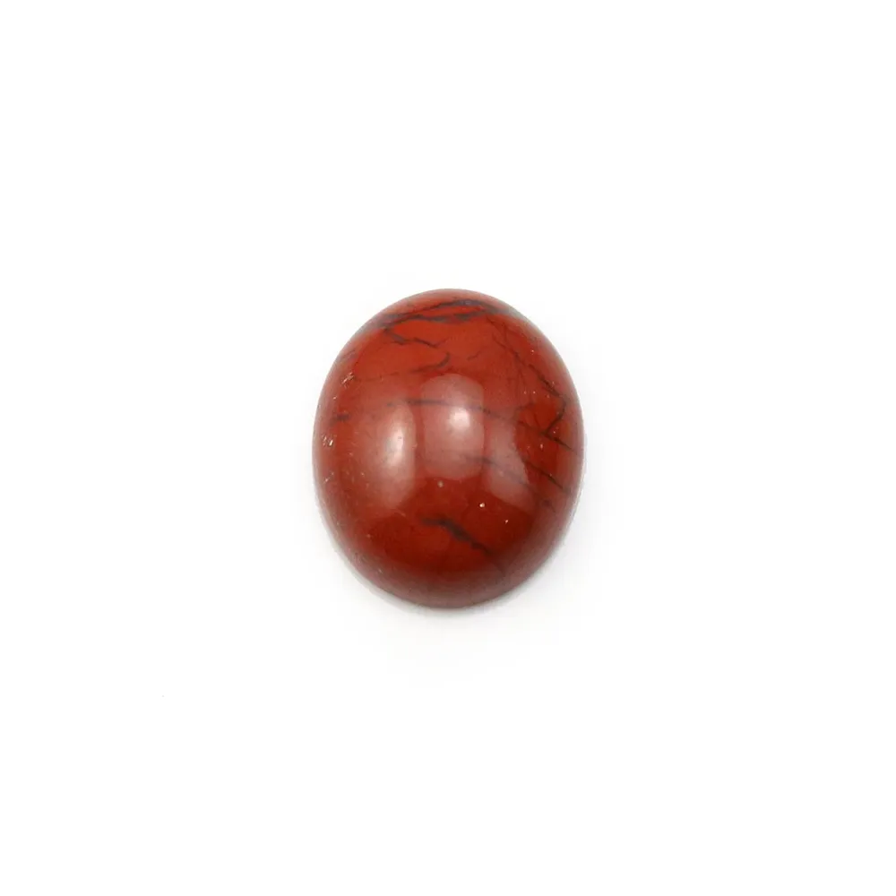 Cabochon de jaspe rouge, de forme ovale, 10 * 12mm x 4pcs