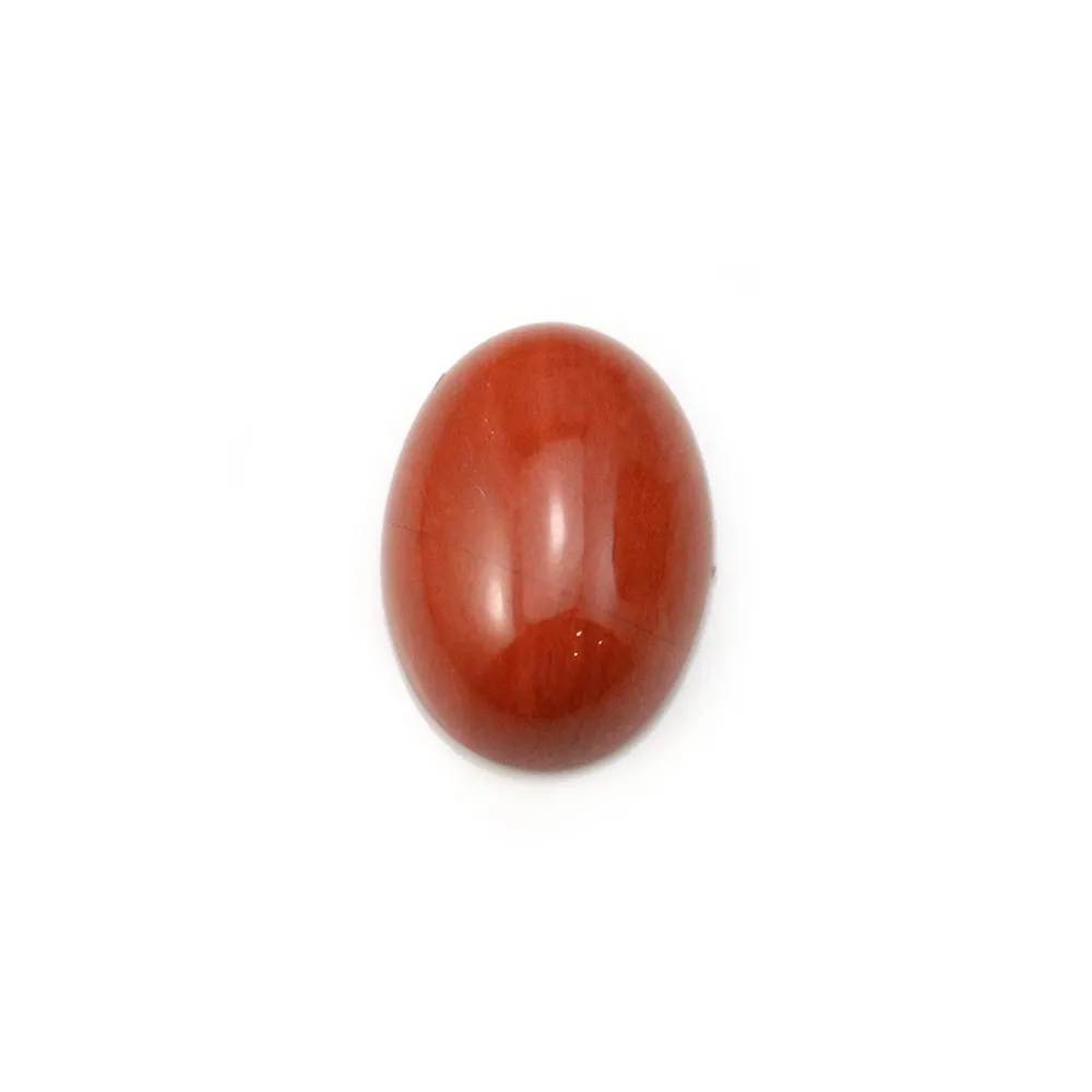 Cabochon of red jasper, in oval shape, 10 * 14mm x 4 pcs
