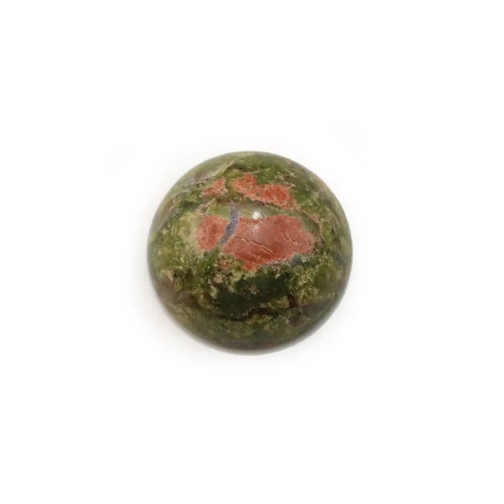Cabochon d'unakite, de forme ronde, 14mm x 4pcs