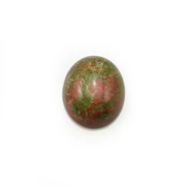 Cabochon d'unakite, de forme ovale, 10x12mm x 4pcs