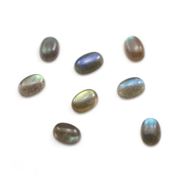 Oval shaped labradorite cabochon 8x11mm x 2pcs