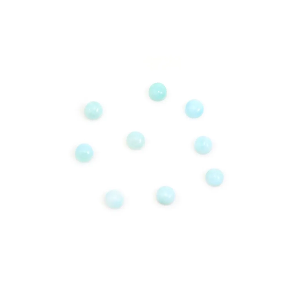 Cabochon de larimar, de forme ronde, 3mm x 1pc