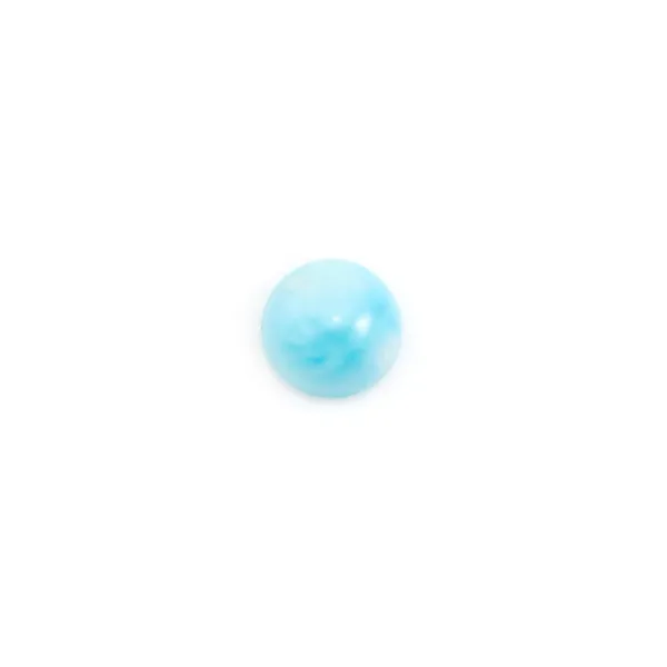 Cabochon de larimar, de forme ronde, 6mm x 1pc