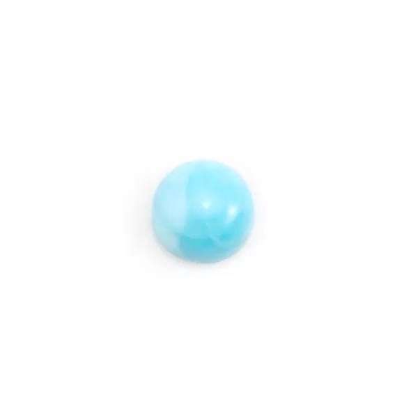 Cabochon de larimar, de forme ronde, 8mm x 1pc