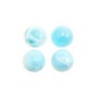 Cabochon de larimar, de forme ronde, 2mm x 4pcs