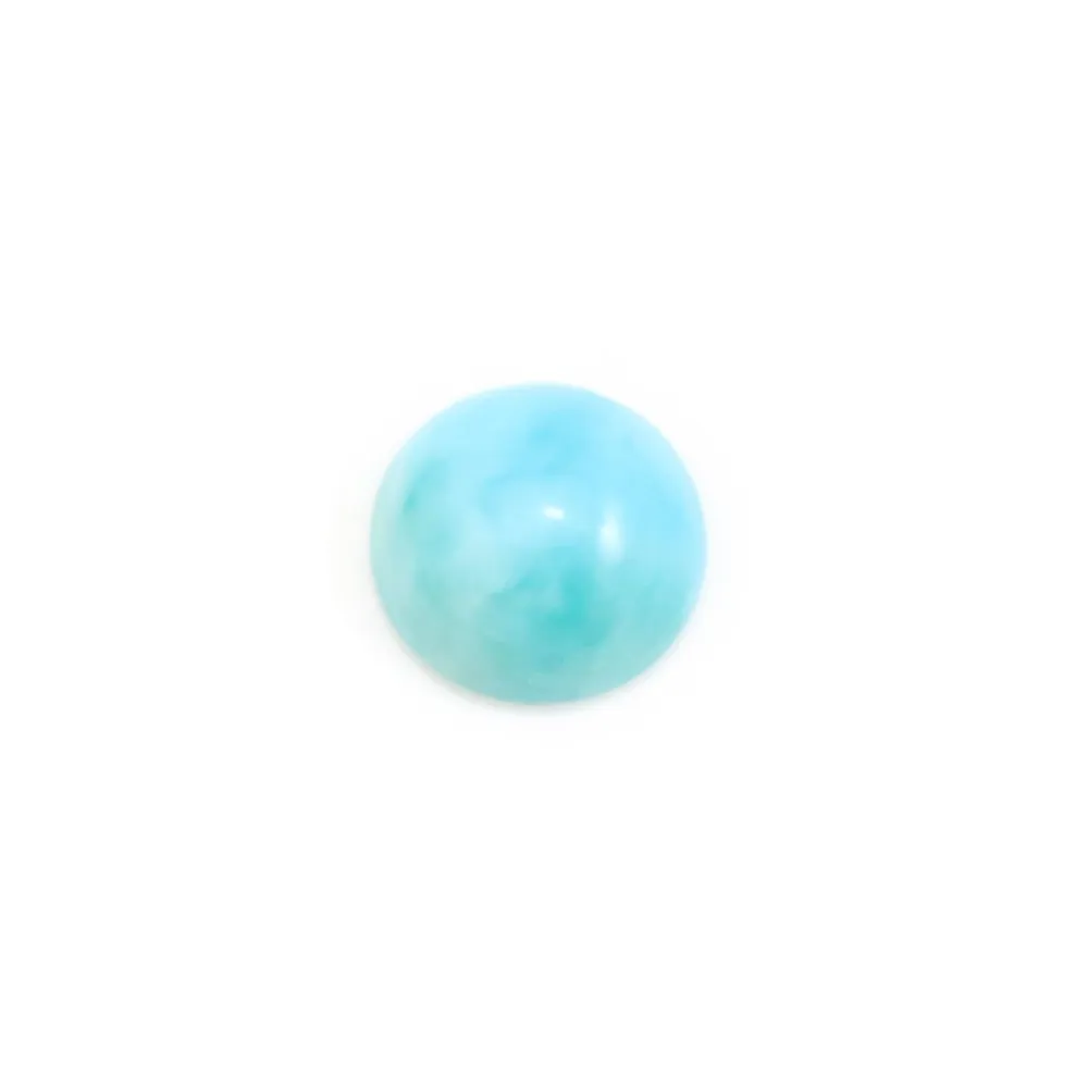 Cabochon de larimar, de forme ronde, 12mm x 1pc