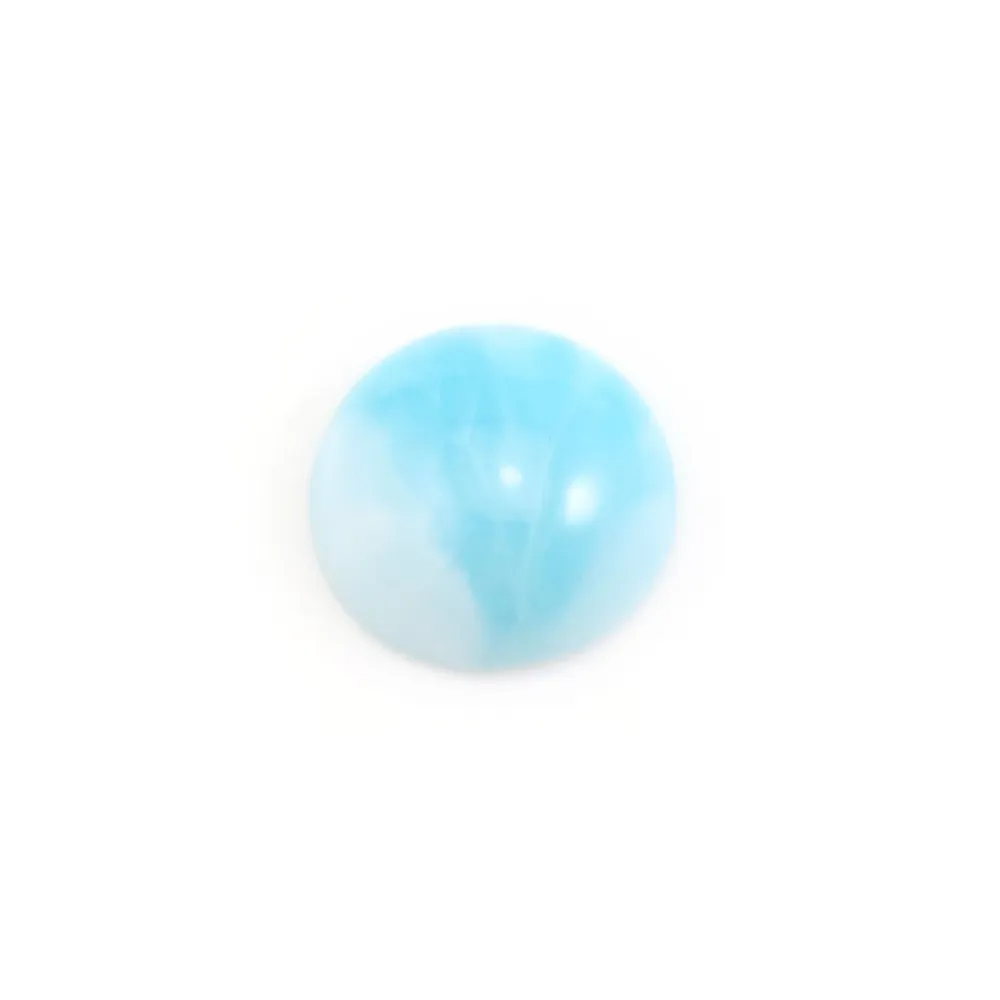 Cabochon de larimar, de forme ronde, 14mm x 1pc