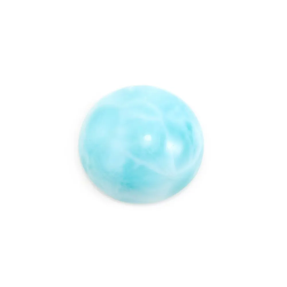 Cabochon de larimar, de forme ronde, 16mm x 1pc