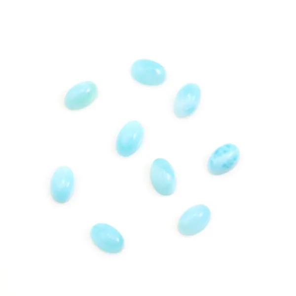 Cabochon de larimar, de forme ovale, 3x5mm x 4pcs