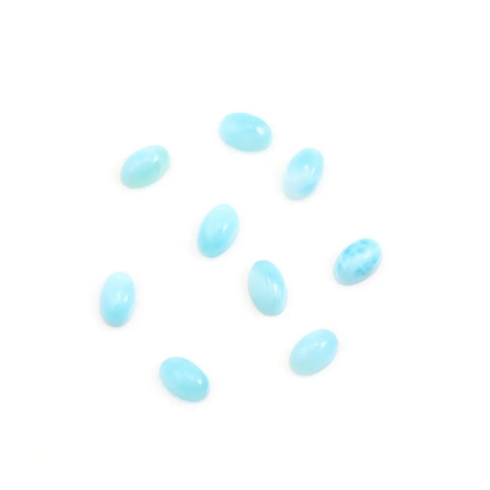 Cabochon de larimar, de forme ovale, 3x5mm x 1pc