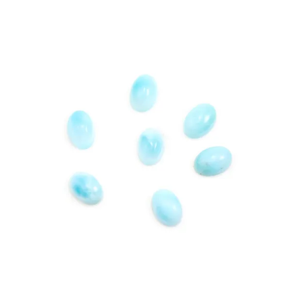 Cabochon de larimar, de forme ovale, 4x6mm x 1pc