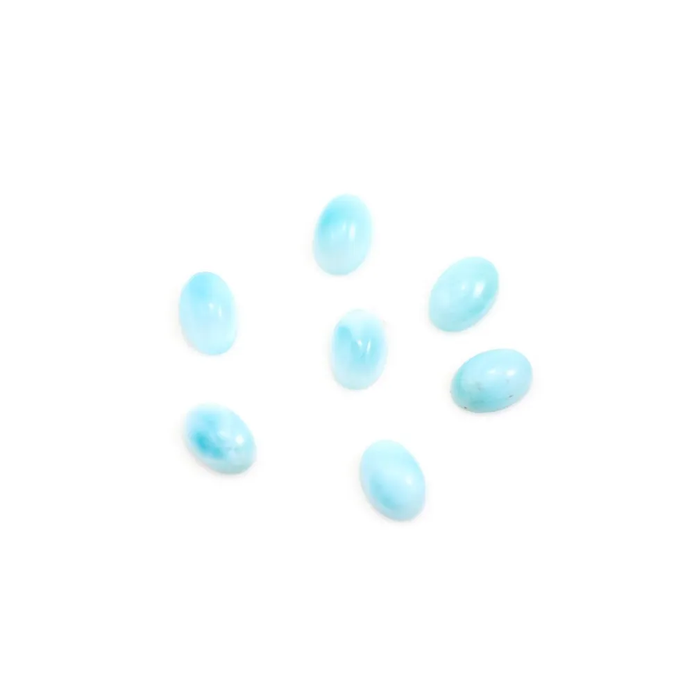 Cabochon de larimar, de forme ovale, 4x6mm x 1pc