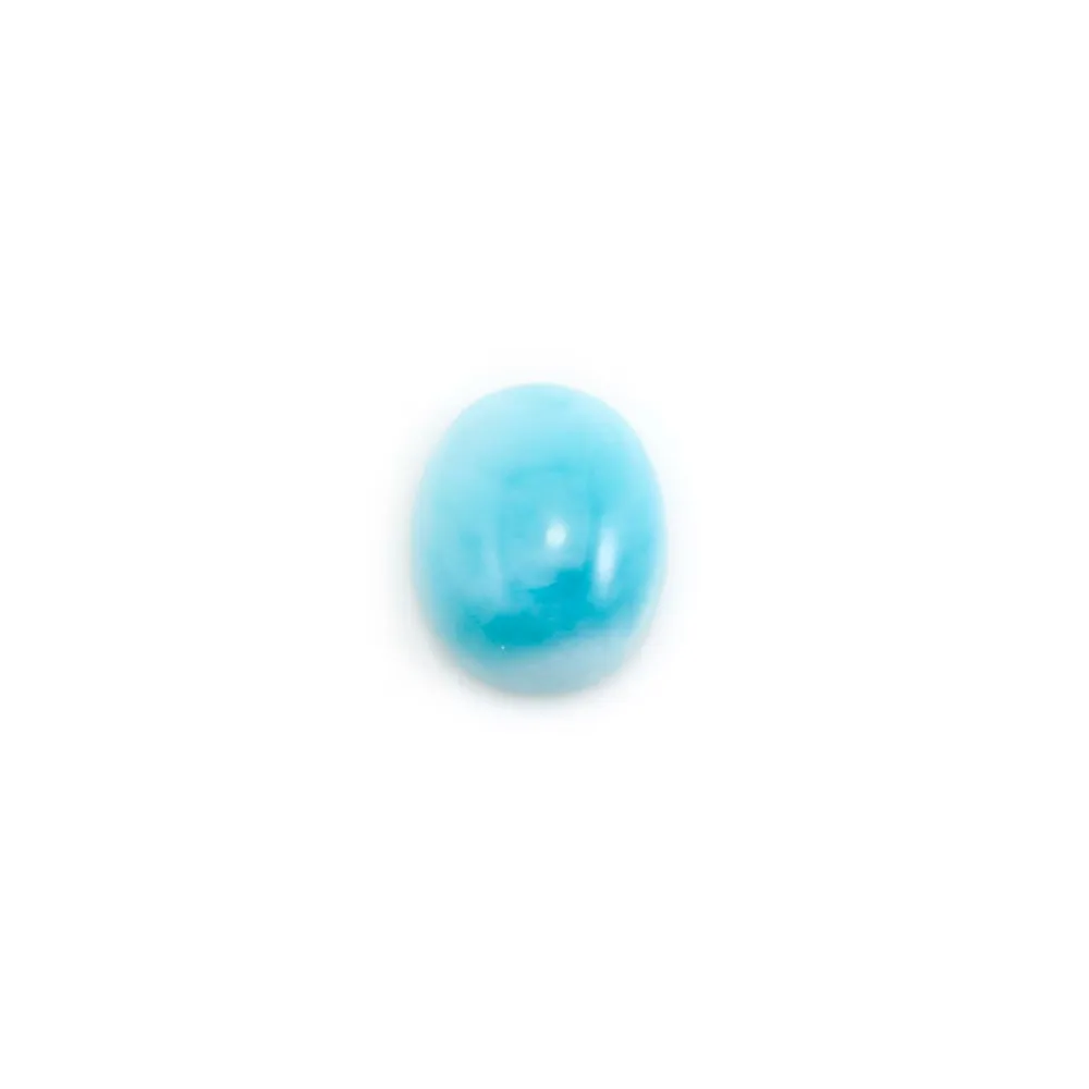 Cabochon de larimar, de forme ovale, 8x10mm x 1pc