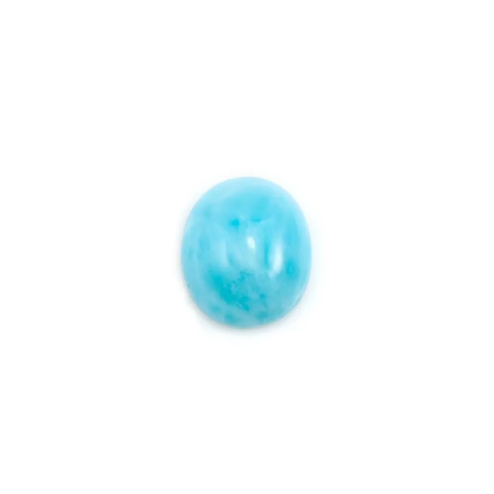 Cabochon de larimar, de forme ovale, 10x12mm x 1pc