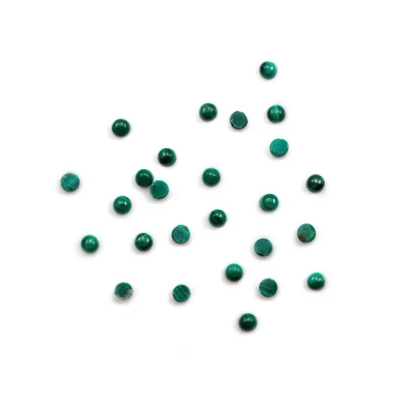 Cabochon malachite rond 2mm  x 2pcs