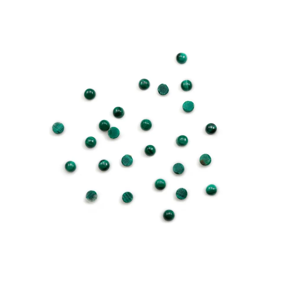 Cabochon malachite rond 2mm  x 2pcs
