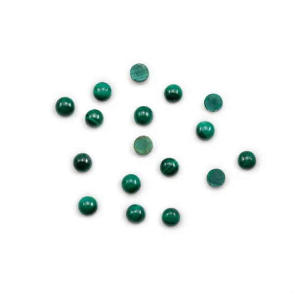 Cabochon malachite rond 3mm  x 2pcs