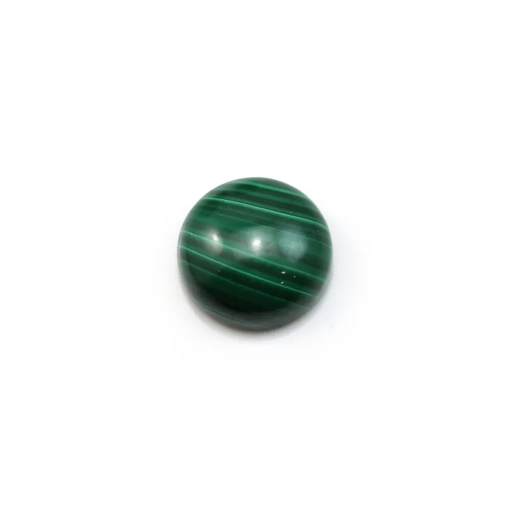 Cabochon malachite rond 8mm  x 1pc