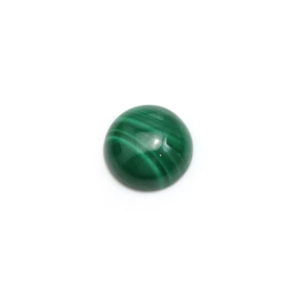 Cabochon de malachite rond, mesurant 10mm x 1pc